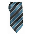 Stock Blue/ Black Striped Polyester Tie